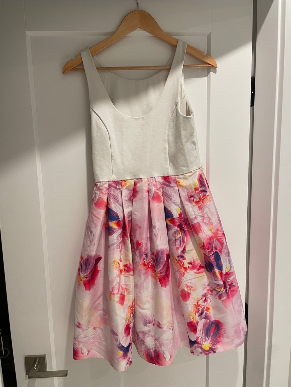 Floral Pink Fit-and-Flare Dress